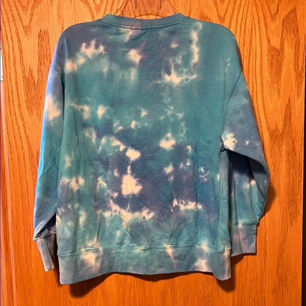 Chic Tie-Dye Blue Women's Sweater